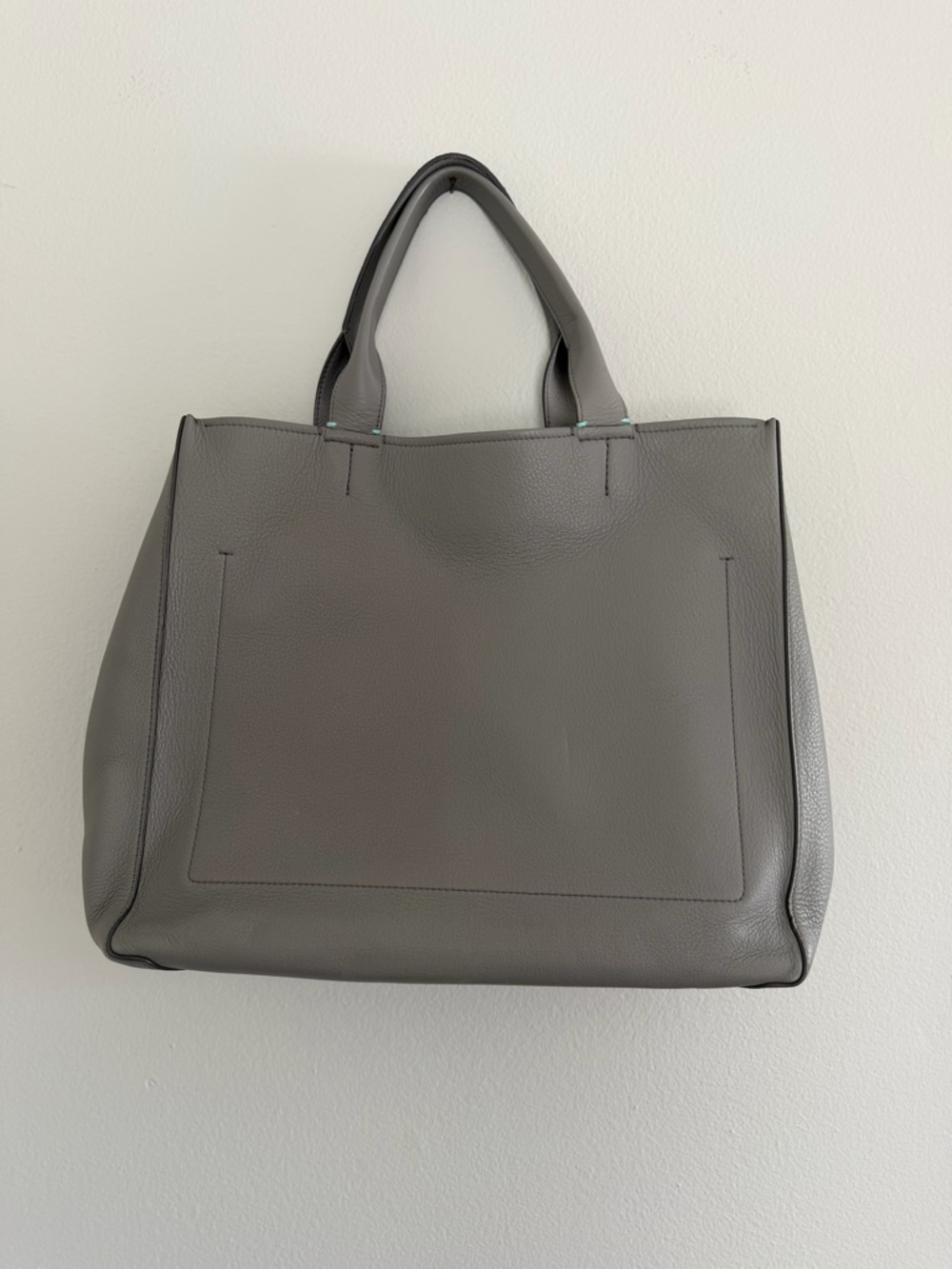 Tiffany & Co. Gray Leather Tote with Beige Strap - Picture 8 of 16